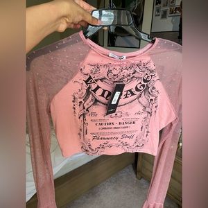 Fashion Nova mesh sleeve top